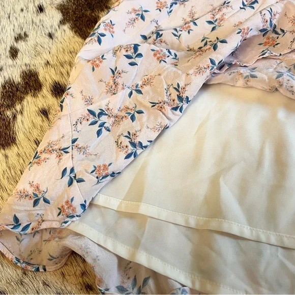 FOR LOVE & LEMONS x REVOLVE Nostalgia Floral Tie Front Mini Dress Size Small - Picture 11 of 14
